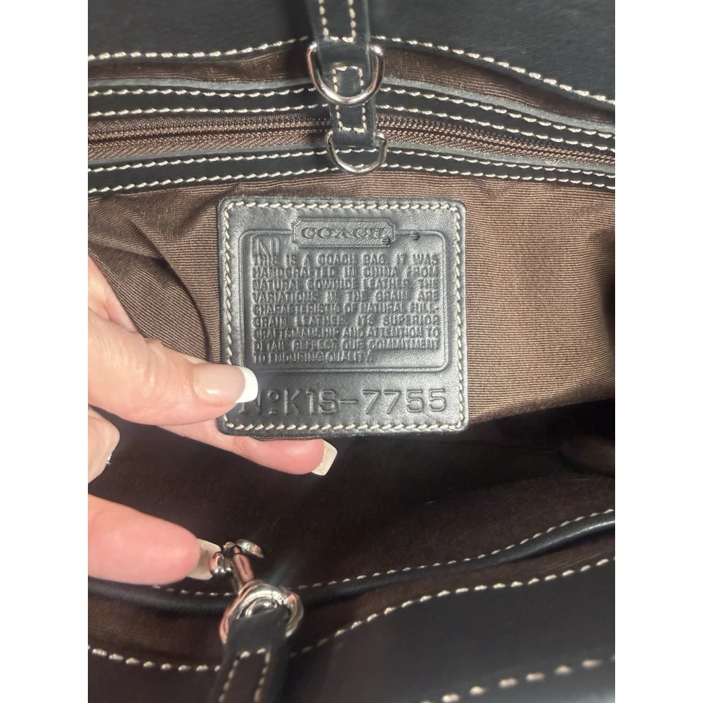 Coach Vintage Coach Hamptons Satchel doctor bag glove-tanned leather 7755 black - Picture 3 of 16